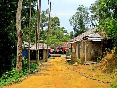 kırsal yerleşim, kırsal Srimangal, Bangladeş yakınındaki doğru önde gelen çamur yol
