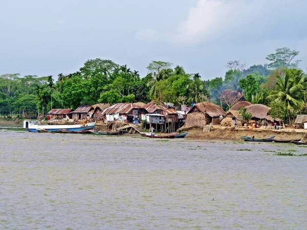 Des Centaines Petites Colonies Long Des Nombreuses Voies Navigables Bangladesh — Photo