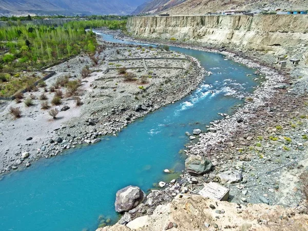 Gilgit Řeka Přítokem Řeky Indus Protéká Kolem Města Gilgit Nachází — Stock fotografie