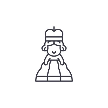 Afrikalı kadın doğrusal simgesi kavramı. Afrikalı kadın çizgi vektör işaret, sembol, illüstrasyon.