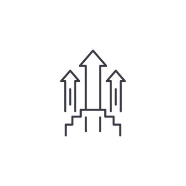 Özlemleri büyüme doğrusal simgesi konsepti için. Özlemleri büyüme için satır vektör işaret, sembol, illüstrasyon.