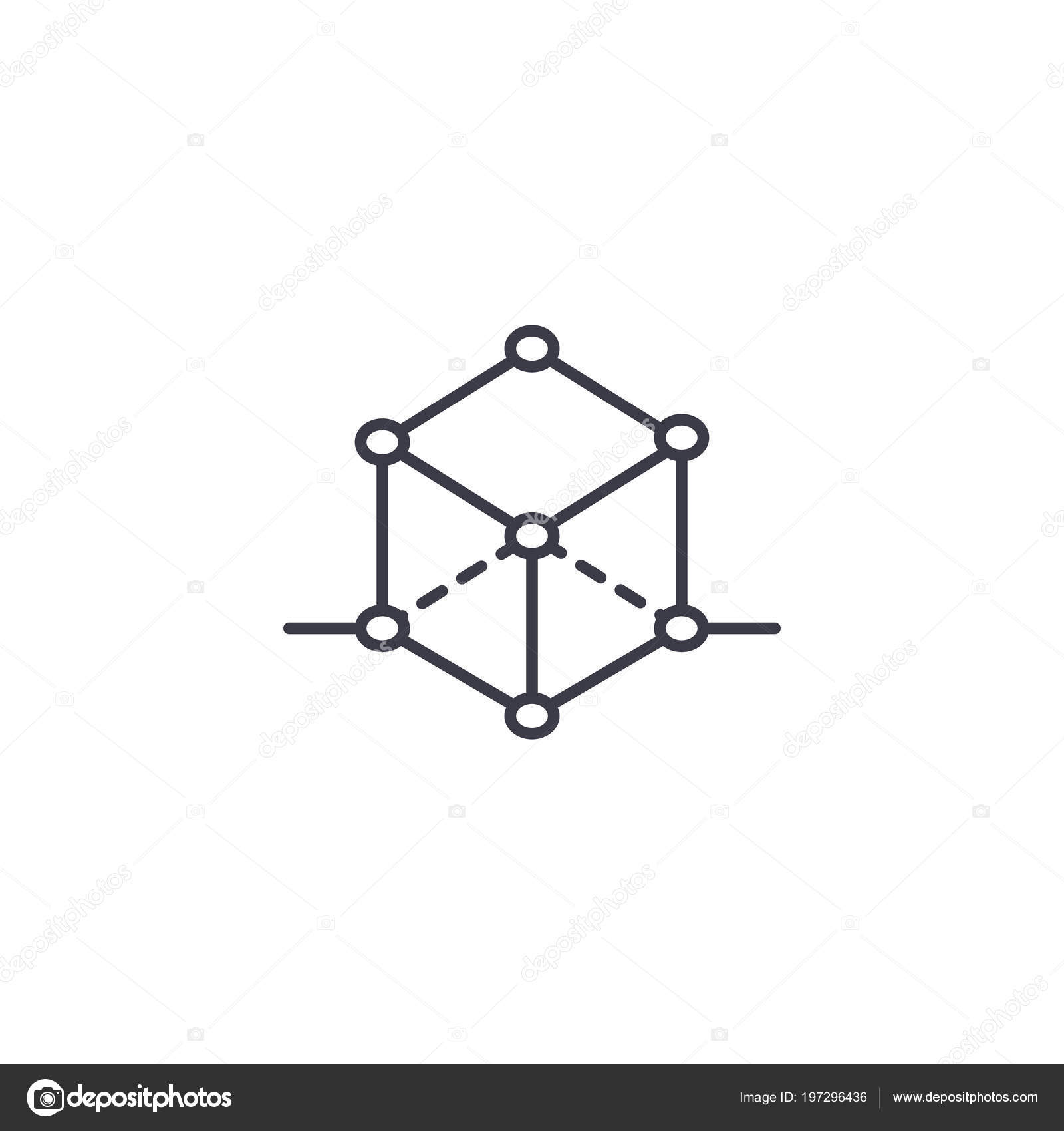 isometric projection linear icon concept isometric isometric projection