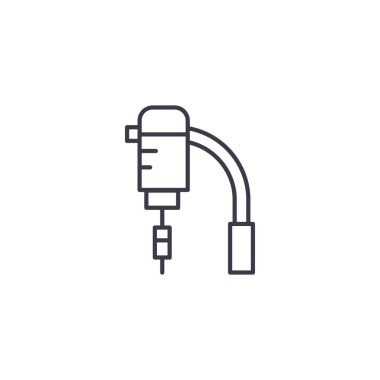 Sayaç doğrusal simgesi kavramı bırakın. Damla sayacı çizgi vektör işaret, sembol, illüstrasyon.