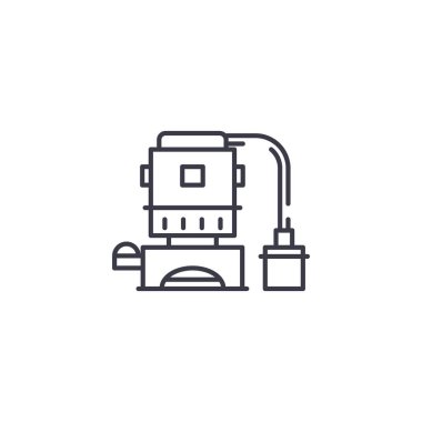 Elektrik donatımı doğrusal simgesi kavramı. Elektrik donatımı çizgi vektör işaret, sembol, illüstrasyon.