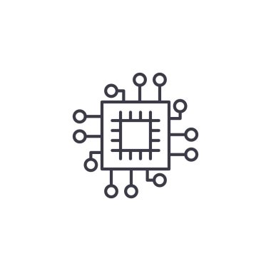 Mühendislik sistem doğrusal simgesi kavramı. Mühendislik sistem çizgi vektör işaret, sembol, şekil.