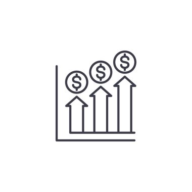 Mali analitik doğrusal simgesi kavramı. Mali analytics satır vektör işaret, sembol, illüstrasyon.