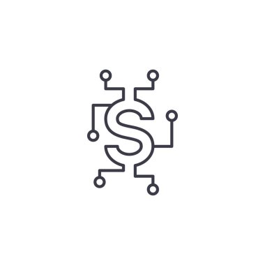 Finansal piyasa doğrusal simgesi kavramı. Finansal piyasa çizgi vektör işaret, sembol, illüstrasyon.