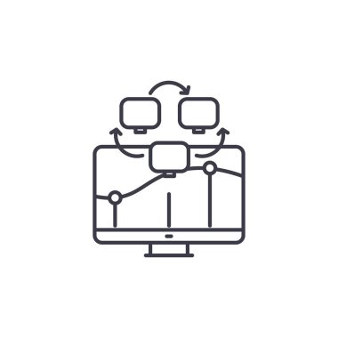 Grafik analiz doğrusal simgesi kavramı. Grafik analiz satırı vektör işaret, sembol, şekil.