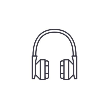 Kulaklık doğrusal simgesi kavramı. Kulaklık satır vektör işaret, sembol, şekil.