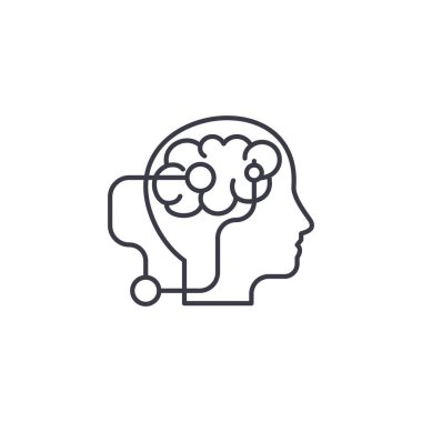 Kimlik doğrusal simgesi kavramı. Kimlik çizgi vektör işaret, sembol, illüstrasyon.