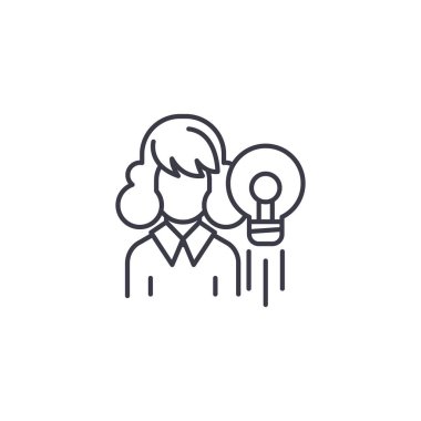 İlham doğrusal simgesi kavramı. İlham çizgi vektör işaret, sembol, illüstrasyon.