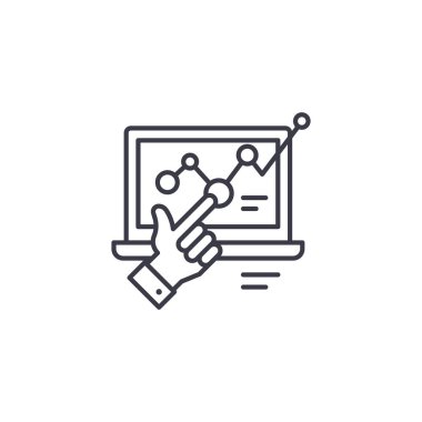 Düşük noktası doğrusal simgesi kavramı. Düşük nokta çizgi vektör işaret, sembol, şekil.