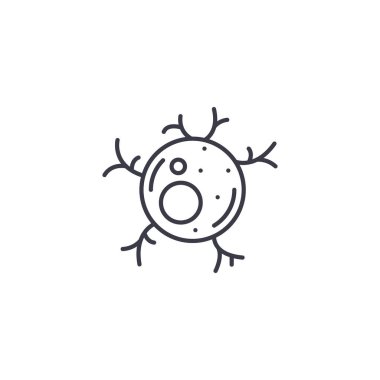 Nöron doğrusal simgesi kavramı. Nöron çizgi vektör işaret, sembol, illüstrasyon.