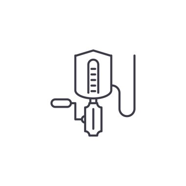 Petrol rafine doğrusal simgesi kavramı. Petrol rafine çizgi vektör işaret, sembol, şekil.