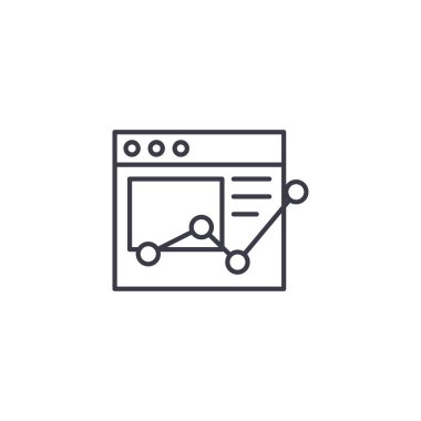 Online raporu doğrusal simgesi kavramı. Online raporu çizgi vektör işaret, sembol, illüstrasyon.