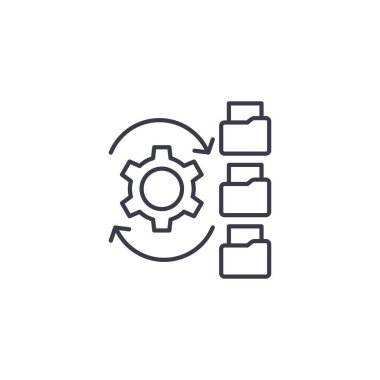 Paperflow doğrusal simgesi kavramı. Paperflow çizgi vektör işaret, sembol, şekil.