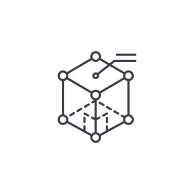 Fizik doğrusal simgesi kavramı. Fizik çizgi vektör işaret, sembol, şekil.