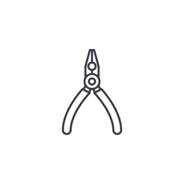 Pense doğrusal simgesi kavramı. Pense satır vektör işaret, sembol, şekil.