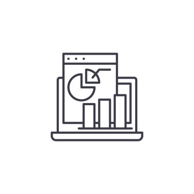 Kar ve zarar tablosu doğrusal simgesi kavramı. Kar ve zarar bildirimi çizgi vektör işaret, sembol, illüstrasyon.