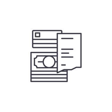 Alış irsaliyesi doğrusal simgesi kavramı. Alış irsaliyesi satırı vektör işaret, sembol, şekil.