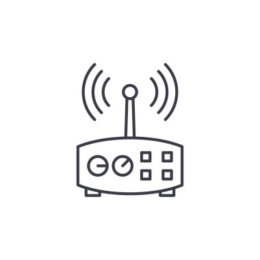 Uzaktan kumanda doğrusal simgesi kavramı. Uzaktan kumanda çizgi vektör işaret, sembol, illüstrasyon.