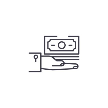 Maaş doğrusal simgesi kavramı. Maaş çizgi vektör işaret, sembol, illüstrasyon.