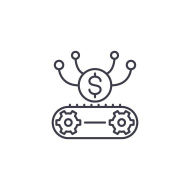 Satış promosyon doğrusal simgesi kavramı. Satış promosyon çizgi vektör işaret, sembol, şekil.