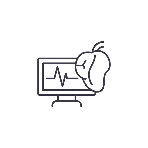 Elektrocardiogram lineaire pictogram concept. Elektrocardiogram lijn vector teken, symbool, afbeelding. — Stockvector