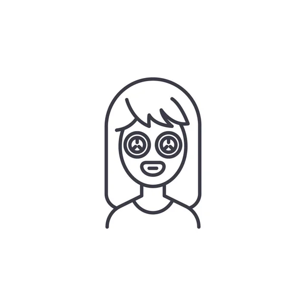 Eye mask linjär ikon konceptet. Eye mask linje vector tecken, symbolen, illustration. — Stock vektor