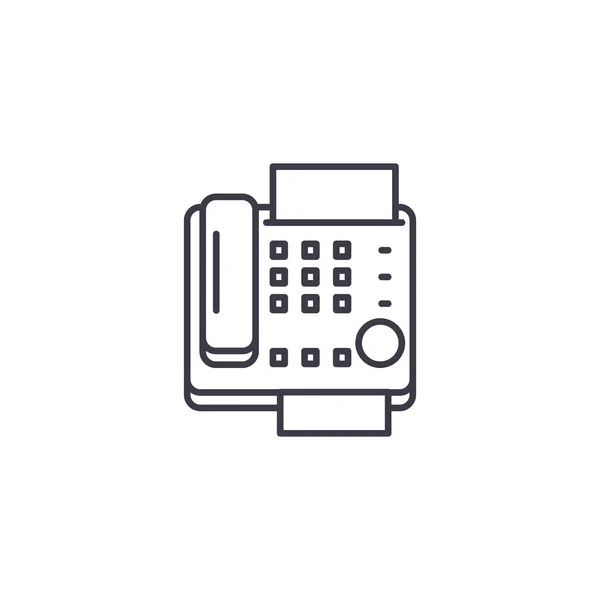 Máquina de fax conceito ícone linear. Fax máquina linha vetor sinal, símbolo, ilustração . — Vetor de Stock