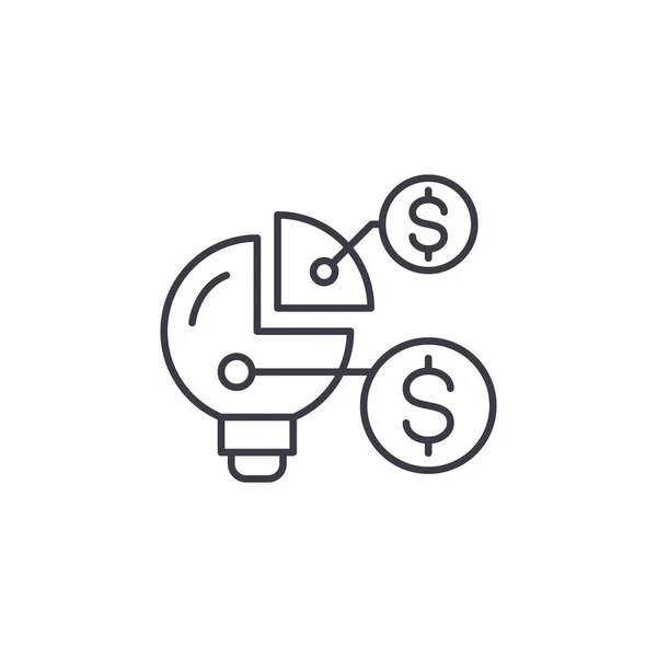 Pénzügyi szervezeti felépítése lineáris ikon koncepció. Pénzügyi szervezeti struktúra vonal vektor jele, szimbólum, illusztráció. — Stock Vector