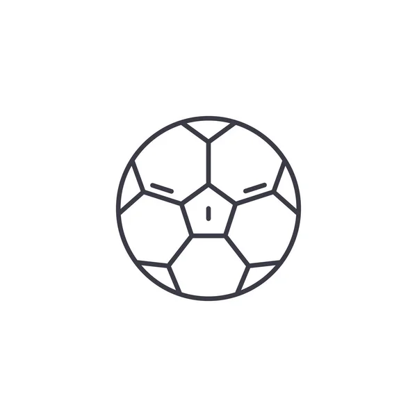 Voetbal lineaire pictogram concept. Voetbal lijn vector teken, symbool, afbeelding. — Stockvector