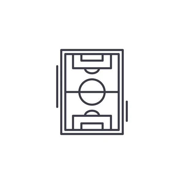 Labdarúgás mező lineáris ikon koncepció. Labdarúgás mező vonal vektor jele, szimbólum, illusztráció. — Stock Vector