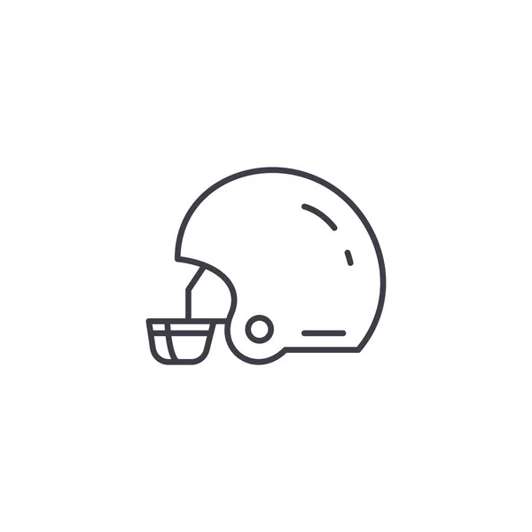 Casque de football concept icône linéaire. Casque de football ligne vectoriel signe, symbole, illustration . — Image vectorielle