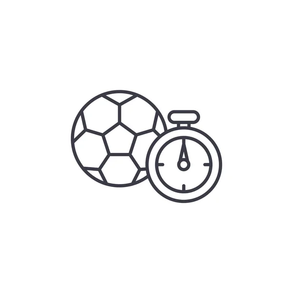 Voetbal wedstrijd lineaire pictogram concept. Voetbalwedstrijd lijn vector teken, symbool, afbeelding. — Stockvector