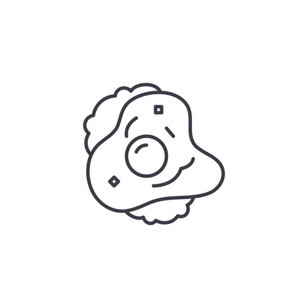 Conceito de ícone linear de ovo frito. Sinal de vetor de linha de ovo frito, símbolo, ilustração . — Vetor de Stock