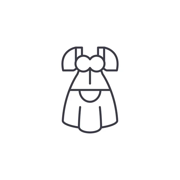 Conceito de ícone linear vestido alemão. Vetor de linha de vestido alemão sinal, símbolo, ilustração . —  Vetores de Stock