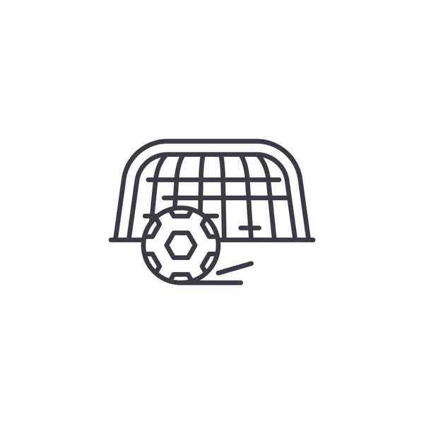 Mål linjär ikon konceptet. Goal line vector tecken, symbolen, illustration. — Stock vektor