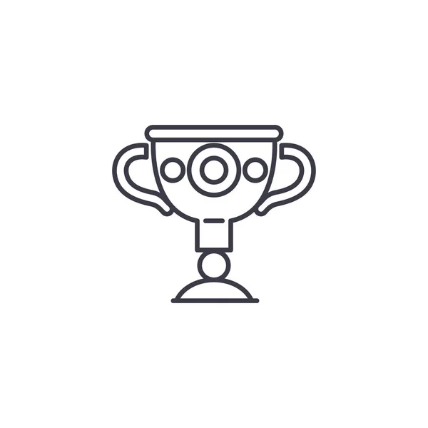 Greek vase trophy linear icon concept. Greek vase trophy line vector sign, symbol, illustration. — Stock Vector