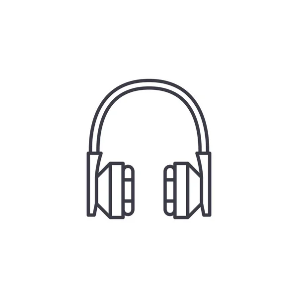 Headphones linear icon concept. Headphones line vector sign, symbol, illustration. — Stock Vector