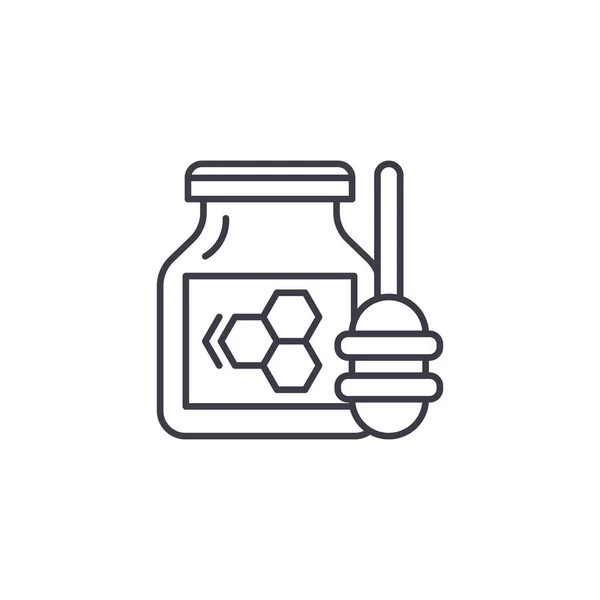 Concept d'icône linéaire miel. Miel ligne vecteur signe, symbole, illustration . — Image vectorielle