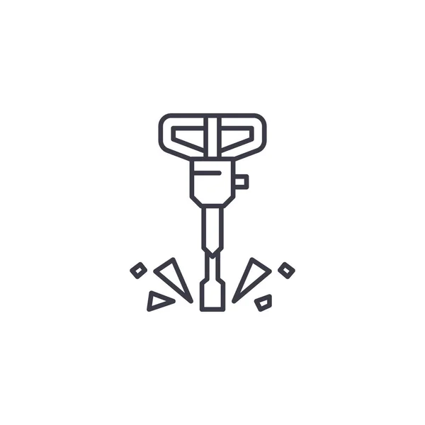 Concept d'icône linéaire Jackhammer. Jackhammer ligne vectoriel signe, symbole, illustration . — Image vectorielle