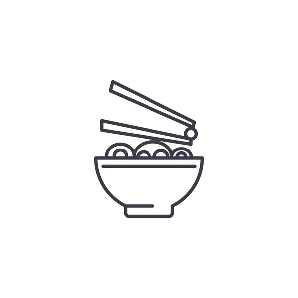Konsep ikon linear dapur Jepang. Tanda vektor garis dapur Jepang, simbol, ilustrasi . - Stok Vektor