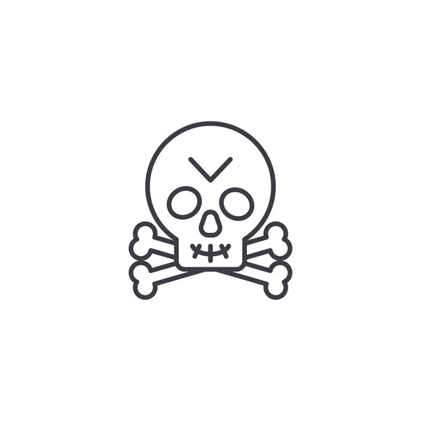 Jolly Rogers lineares Icon-Konzept. lustige roger line vektorzeichen, symbol, illustration. — Stockvektor