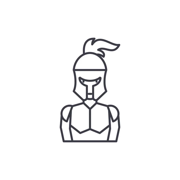 Caballeros armadura concepto icono lineal. Caballeros armadura línea vector signo, símbolo, ilustración . — Vector de stock