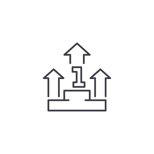 Concepto de icono lineal de posición de liderazgo. Posición de liderazgo línea vector signo, símbolo, ilustración . — Vector de stock