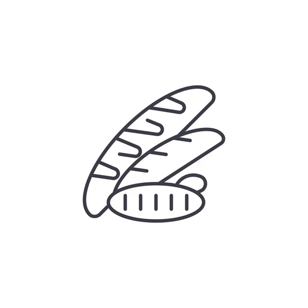 Mocasines largos concepto de icono lineal. Loafs largo línea vector signo, símbolo, ilustración . — Vector de stock