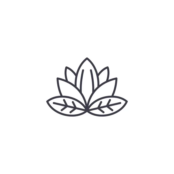 Concept d'icône linéaire Lotus. Signe vectoriel ligne lotus, symbole, illustration . — Image vectorielle