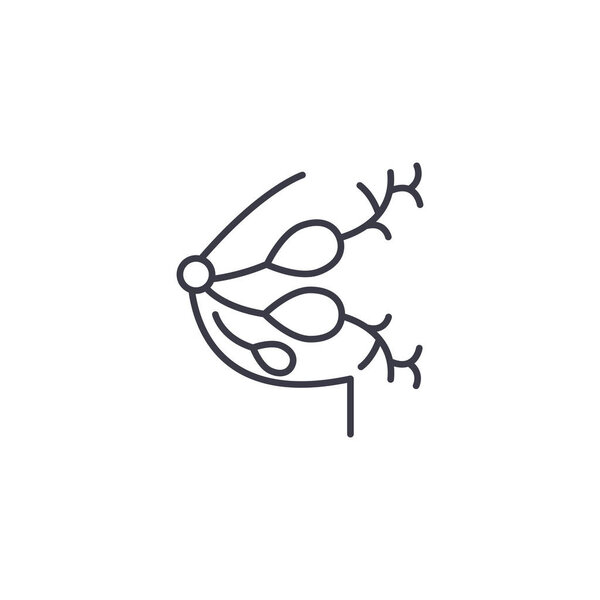 Mammary gland linear icon concept. Mammary gland line vector sign, symbol, illustration.