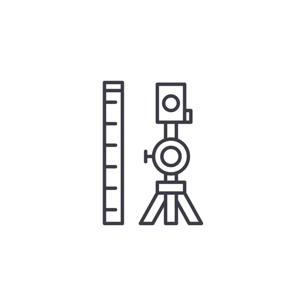 Mäta verktyg linjär ikon konceptet. Mätverktyg linje vector tecken, symbolen, illustration. — Stock vektor